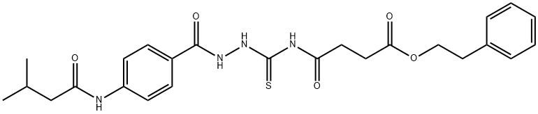 2-phenylethyl 4-[[[4-(3-methylbutanoylamino)benzoyl]amino]carbamothioylamino]-4-oxobutanoate Structure