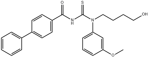 N-{[(4-hydroxybutyl)(3-methoxyphenyl)amino]carbonothioyl}-4-biphenylcarboxamide Struktur