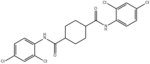 N,N'-bis(2,4-dichlorophenyl)-1,4-cyclohexanedicarboxamide Struktur