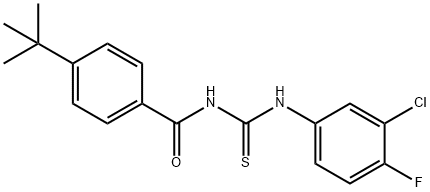 4-tert-butyl-N-{[(3-chloro-4-fluorophenyl)amino]carbonothioyl}benzamide Struktur