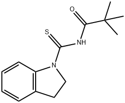 N-(2,3-dihydro-1H-indol-1-ylcarbonothioyl)-2,2-dimethylpropanamide Struktur