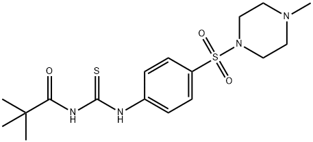 2,2-dimethyl-N-[({4-[(4-methyl-1-piperazinyl)sulfonyl]phenyl}amino)carbonothioyl]propanamide Struktur