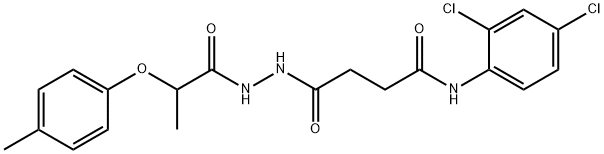 N-(2,4-dichlorophenyl)-4-[2-[2-(4-methylphenoxy)propanoyl]hydrazinyl]-4-oxobutanamide Struktur