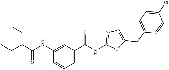 N-[5-(4-chlorobenzyl)-1,3,4-thiadiazol-2-yl]-3-[(2-ethylbutanoyl)amino]benzamide Struktur