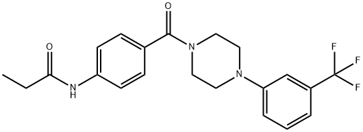 N-[4-({4-[3-(trifluoromethyl)phenyl]piperazin-1-yl}carbonyl)phenyl]propanamide Struktur