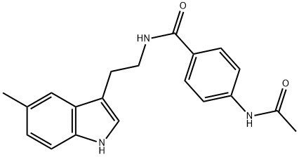 4-(acetylamino)-N-[2-(5-methyl-1H-indol-3-yl)ethyl]benzamide Struktur