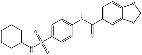 N-[4-(cyclohexylsulfamoyl)phenyl]-1,3-benzodioxole-5-carboxamide Struktur