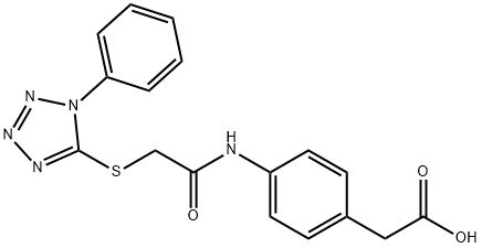 [4-({[(1-phenyl-1H-tetrazol-5-yl)sulfanyl]acetyl}amino)phenyl]acetic acid Struktur