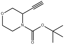 4-Morpholinecarboxylic acid, 3-ethynyl-, 1,1-dimethylethyl ester Struktur