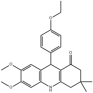 9-(4-ethoxyphenyl)-6,7-dimethoxy-3,3-dimethyl-2,4,9,10-tetrahydroacridin-1-one Struktur