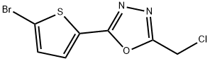 2-(5-bromothiophen-2-yl)-5-(chloromethyl)-1,3,4-oxadiazole Struktur