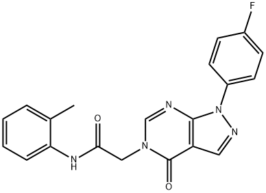 2-(1-(4-fluorophenyl)-4-oxo-1,4-dihydro-5H-pyrazolo[3,4-d]pyrimidin-5-yl)-N-(o-tolyl)acetamide Struktur