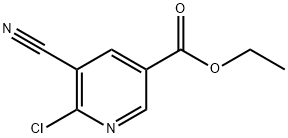 3-Pyridinecarboxylic acid, 6-chloro-5-cyano-, ethyl ester Struktur