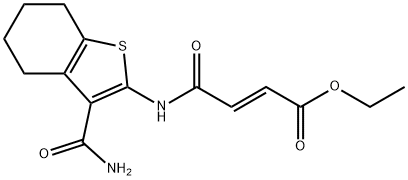 ethyl 4-{[3-(aminocarbonyl)-4,5,6,7-tetrahydro-1-benzothien-2-yl]amino}-4-oxo-2-butenoate Struktur