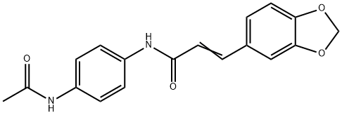 (E)-N-(4-acetamidophenyl)-3-(1,3-benzodioxol-5-yl)prop-2-enamide Struktur