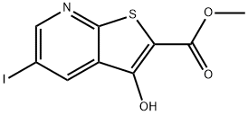 3-hydroxy-5-iodothieno[2,3-b]pyridine-2-carboxylic acid Struktur