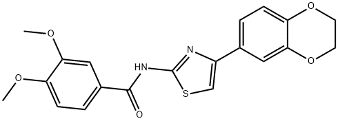 N-(4-(2,3-dihydrobenzo[b][1,4]dioxin-6-yl)thiazol-2-yl)-3,4-dimethoxybenzamide Struktur