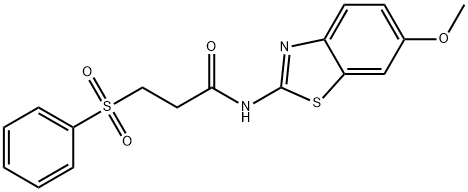 N-(6-methoxy-1,3-benzothiazol-2-yl)-3-(phenylsulfonyl)propanamide Struktur