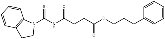 3-phenylpropyl 4-[(2,3-dihydro-1H-indol-1-ylcarbonothioyl)amino]-4-oxobutanoate Struktur