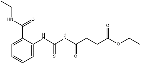 ethyl 4-[[2-(ethylcarbamoyl)phenyl]carbamothioylamino]-4-oxobutanoate Struktur