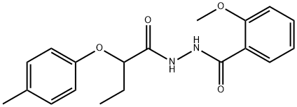 2-methoxy-N'-[2-(4-methylphenoxy)butanoyl]benzohydrazide Struktur