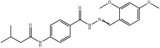 N-(4-{[2-(2,4-dimethoxybenzylidene)hydrazino]carbonyl}phenyl)-3-methylbutanamide Struktur