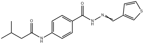 3-methyl-N-(4-{[2-(3-thienylmethylene)hydrazino]carbonyl}phenyl)butanamide Struktur