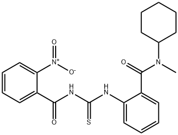 N-{[(2-{[cyclohexyl(methyl)amino]carbonyl}phenyl)amino]carbonothioyl}-2-nitrobenzamide Struktur