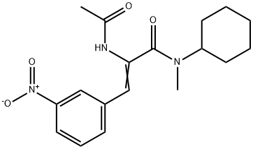 2-(acetylamino)-N-cyclohexyl-N-methyl-3-(3-nitrophenyl)acrylamide Struktur