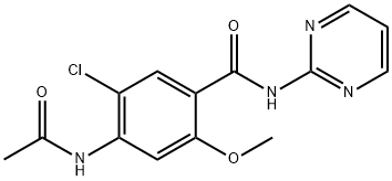 4-(acetylamino)-5-chloro-2-methoxy-N-(pyrimidin-2-yl)benzamide Struktur