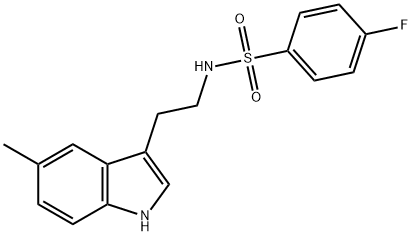 4-fluoro-N-[2-(5-methyl-1H-indol-3-yl)ethyl]benzenesulfonamide Struktur