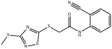 N-(2-cyanophenyl)-2-[(3-methylsulfanyl-1,2,4-thiadiazol-5-yl)sulfanyl]acetamide Struktur