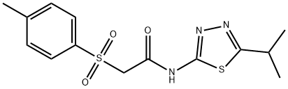 2-(4-methylphenyl)sulfonyl-N-(5-propan-2-yl-1,3,4-thiadiazol-2-yl)acetamide Struktur