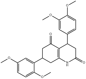 7-(2,5-dimethoxyphenyl)-4-(3,4-dimethoxyphenyl)-1,3,4,6,7,8-hexahydroquinoline-2,5-dione Struktur