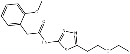 N-[5-(2-ethoxyethyl)-1,3,4-thiadiazol-2-yl]-2-(2-methoxyphenyl)acetamide Struktur