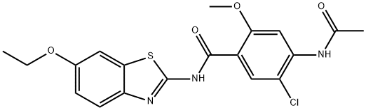 4-acetamido-5-chloro-N-(6-ethoxy-1,3-benzothiazol-2-yl)-2-methoxybenzamide Struktur