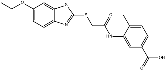 3-({[(6-ethoxy-1,3-benzothiazol-2-yl)sulfanyl]acetyl}amino)-4-methylbenzoic acid Struktur