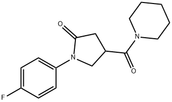 1-(4-fluorophenyl)-4-(piperidine-1-carbonyl)pyrrolidin-2-one Struktur