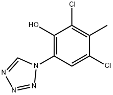 2,4-Dichloro-3-methyl-6-tetrazol-1-yl-phenol Struktur