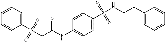 2-(benzenesulfonyl)-N-[4-(2-phenylethylsulfamoyl)phenyl]acetamide Struktur