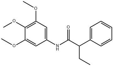 2-phenyl-N-(3,4,5-trimethoxyphenyl)butanamide Struktur