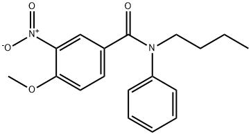 N-butyl-4-methoxy-3-nitro-N-phenylbenzamide Struktur