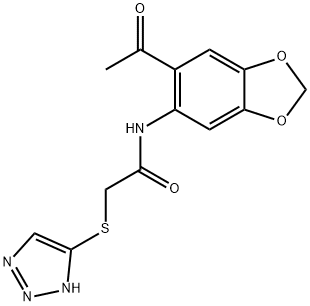 N-(6-acetyl-1,3-benzodioxol-5-yl)-2-(1H-1,2,3-triazol-5-ylsulfanyl)acetamide Struktur