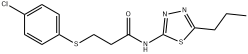 3-[(4-chlorophenyl)sulfanyl]-N-(5-propyl-1,3,4-thiadiazol-2-yl)propanamide Struktur