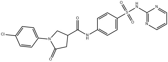 1-(4-chlorophenyl)-5-oxo-N-[4-(pyrimidin-2-ylsulfamoyl)phenyl]pyrrolidine-3-carboxamide Struktur