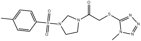 1-{3-[(4-methylphenyl)sulfonyl]imidazolidin-1-yl}-2-[(1-methyl-1H-tetrazol-5-yl)sulfanyl]ethanone Struktur