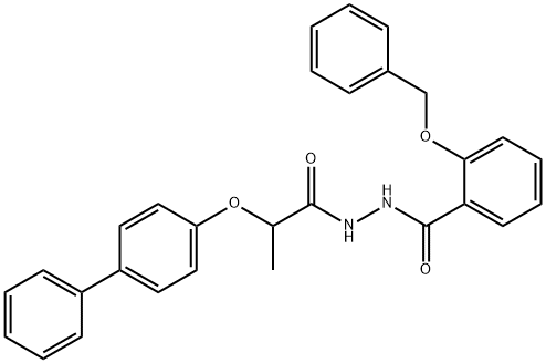 2-(benzyloxy)-N'-[2-(4-biphenylyloxy)propanoyl]benzohydrazide Struktur