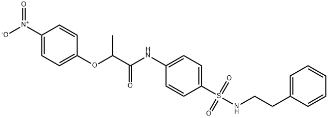 2-(4-nitrophenoxy)-N-(4-{[(2-phenylethyl)amino]sulfonyl}phenyl)propanamide Struktur