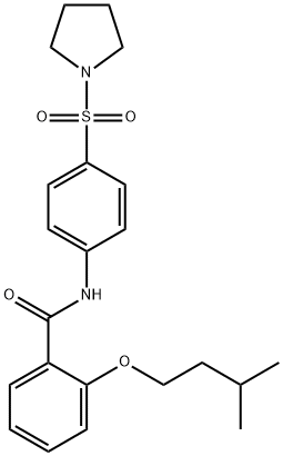 2-(3-methylbutoxy)-N-[4-(1-pyrrolidinylsulfonyl)phenyl]benzamide Struktur