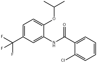 2-chloro-N-[2-propan-2-yloxy-5-(trifluoromethyl)phenyl]benzamide Structure